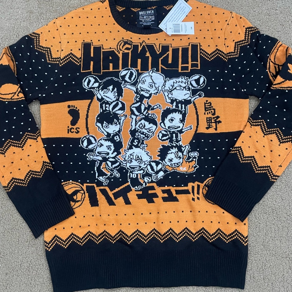 Haikyuu! Black and Orange Crewneck christmas Sweater